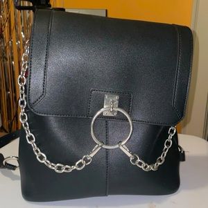 O ring back pack purse with chains